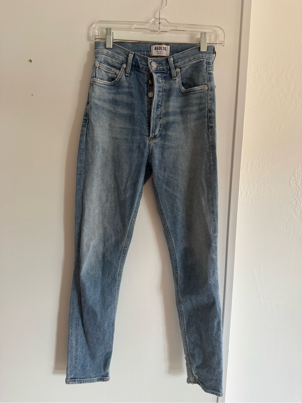 Agolde Light Blue High-Rise Slim Jeans